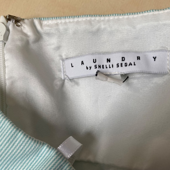 Blue and White Stripe with Embroidery Halter Dress - Picture 8 of 10